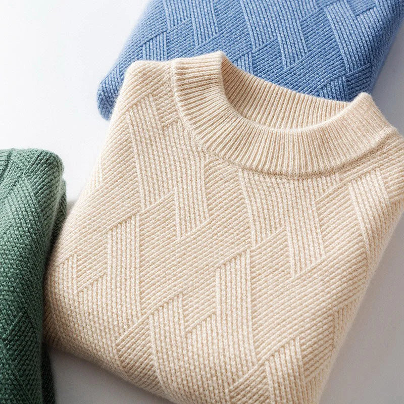 Mens Textured Cashmere Sweater