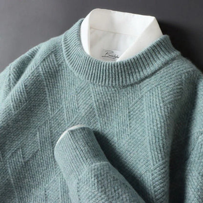 Mens Textured Cashmere Sweater