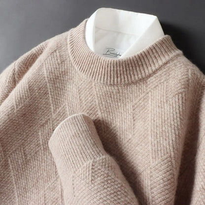 Mens Textured Cashmere Sweater