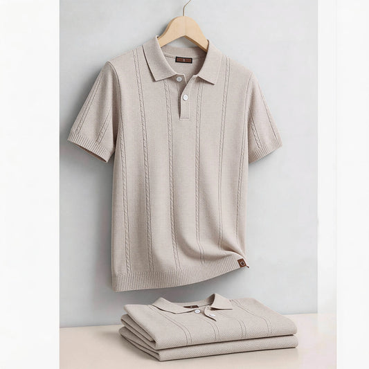 Mens Striped Polo