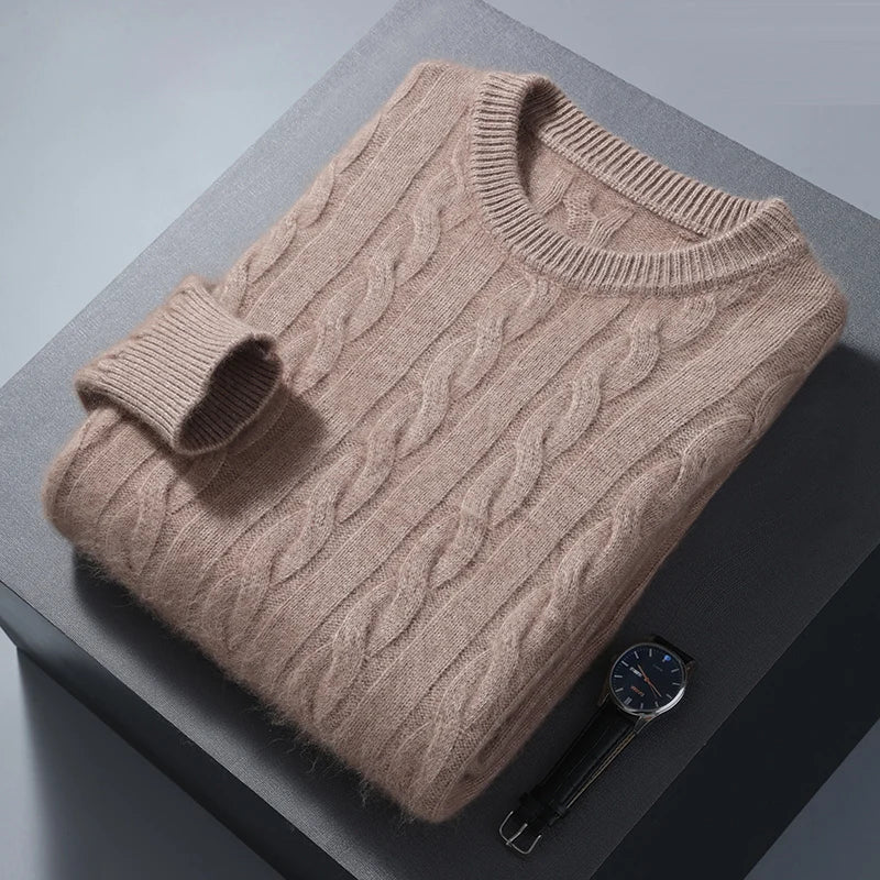 Mens Cable Knit Cashmere Sweater