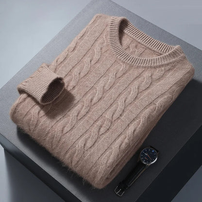 Mens Cable Knit Cashmere Sweater