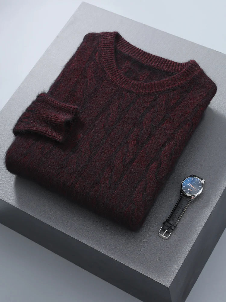 Mens Cable Knit Cashmere Sweater