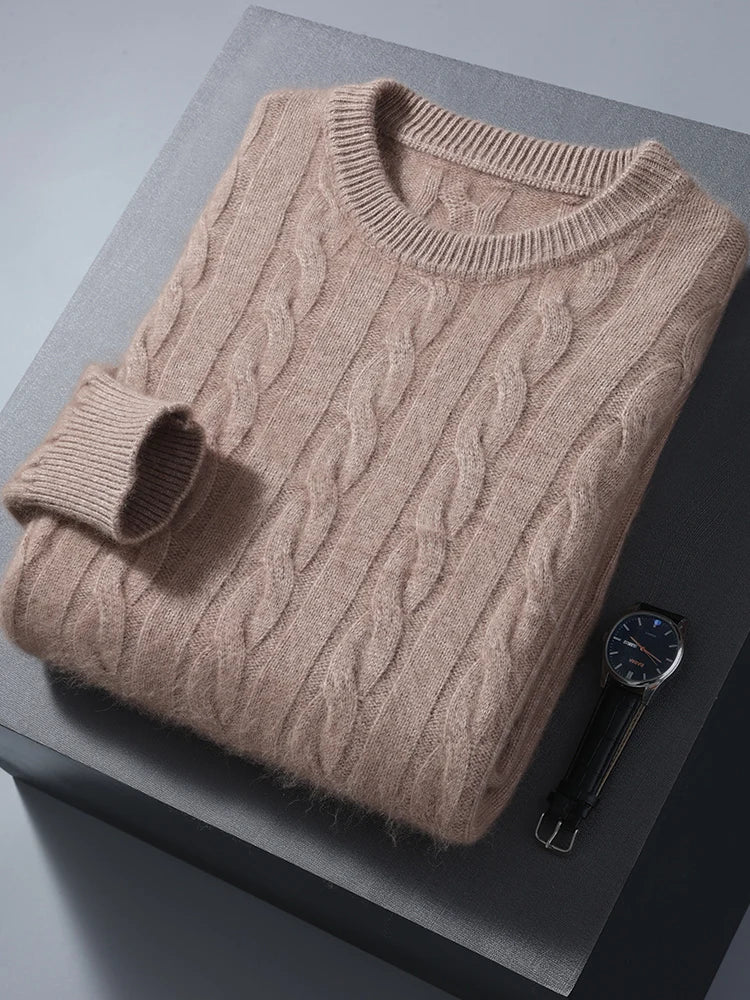 Mens Cable Knit Cashmere Sweater