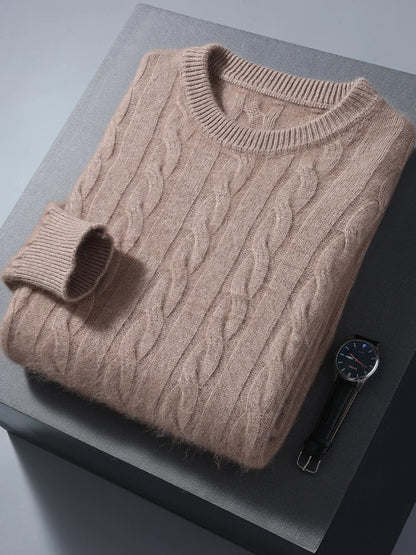 Mens Cable Knit Cashmere Sweater