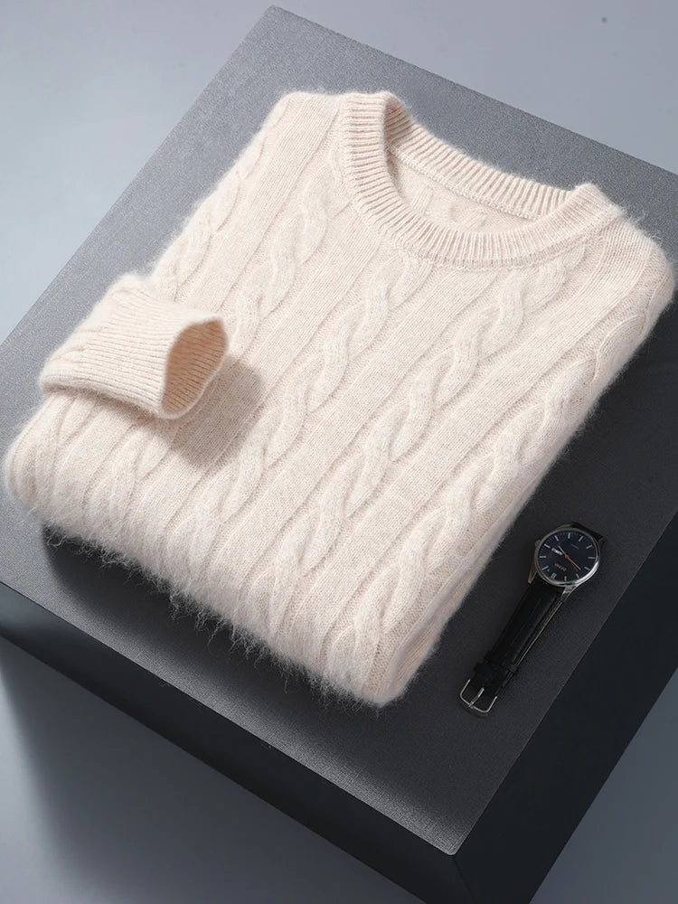 Mens Cable Knit Cashmere Sweater