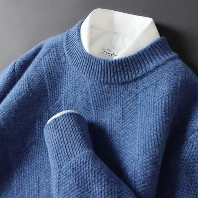 Mens Textured Cashmere Sweater