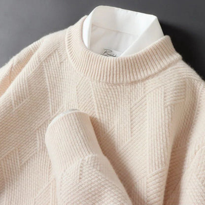 Mens Textured Cashmere Sweater